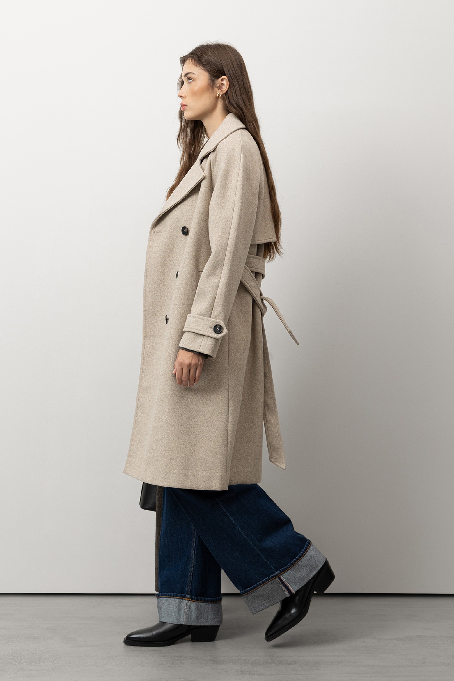 Wool-Effect Trench Coat