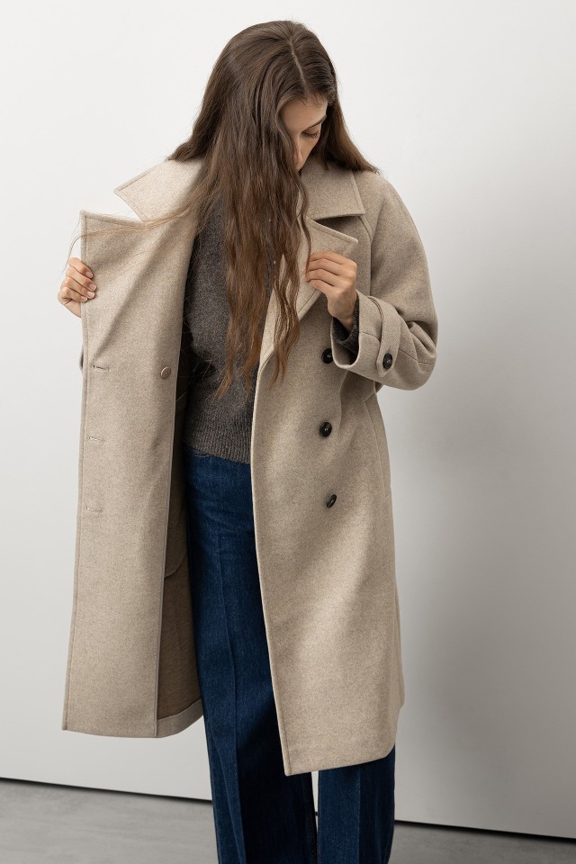 Wool-Effect Trench Coat Wool-Effect Trench Coat