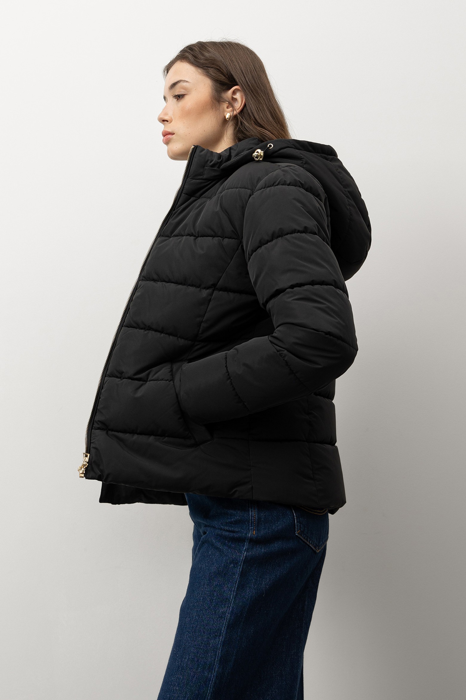 Black Short Puffer Jacket