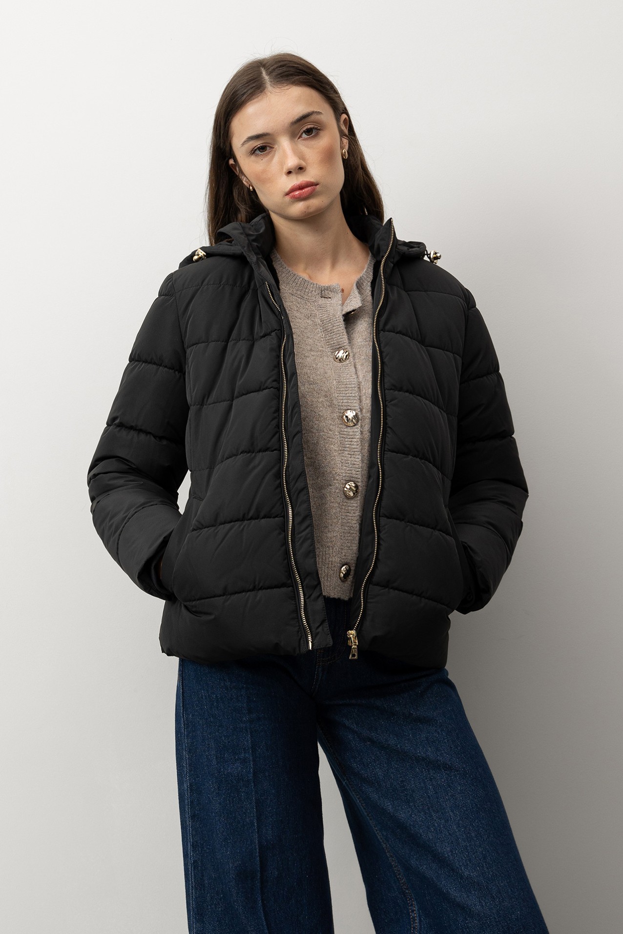 Black Short Puffer Jacket