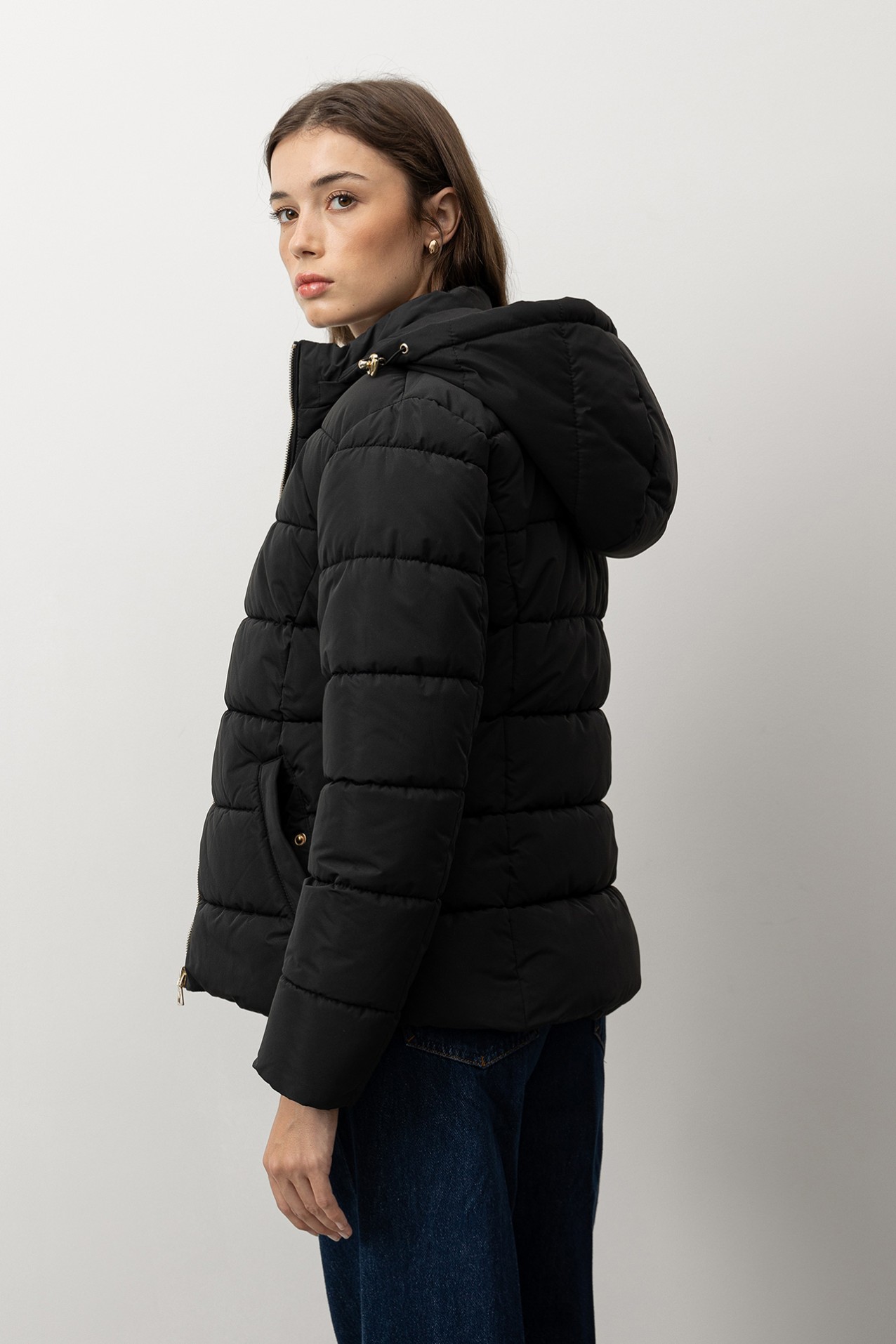 Black Short Puffer Jacket