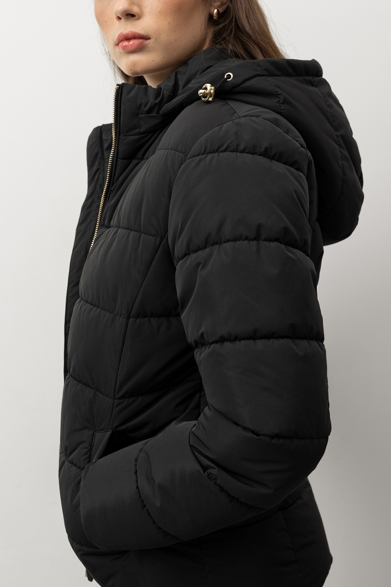 Black Short Puffer Jacket