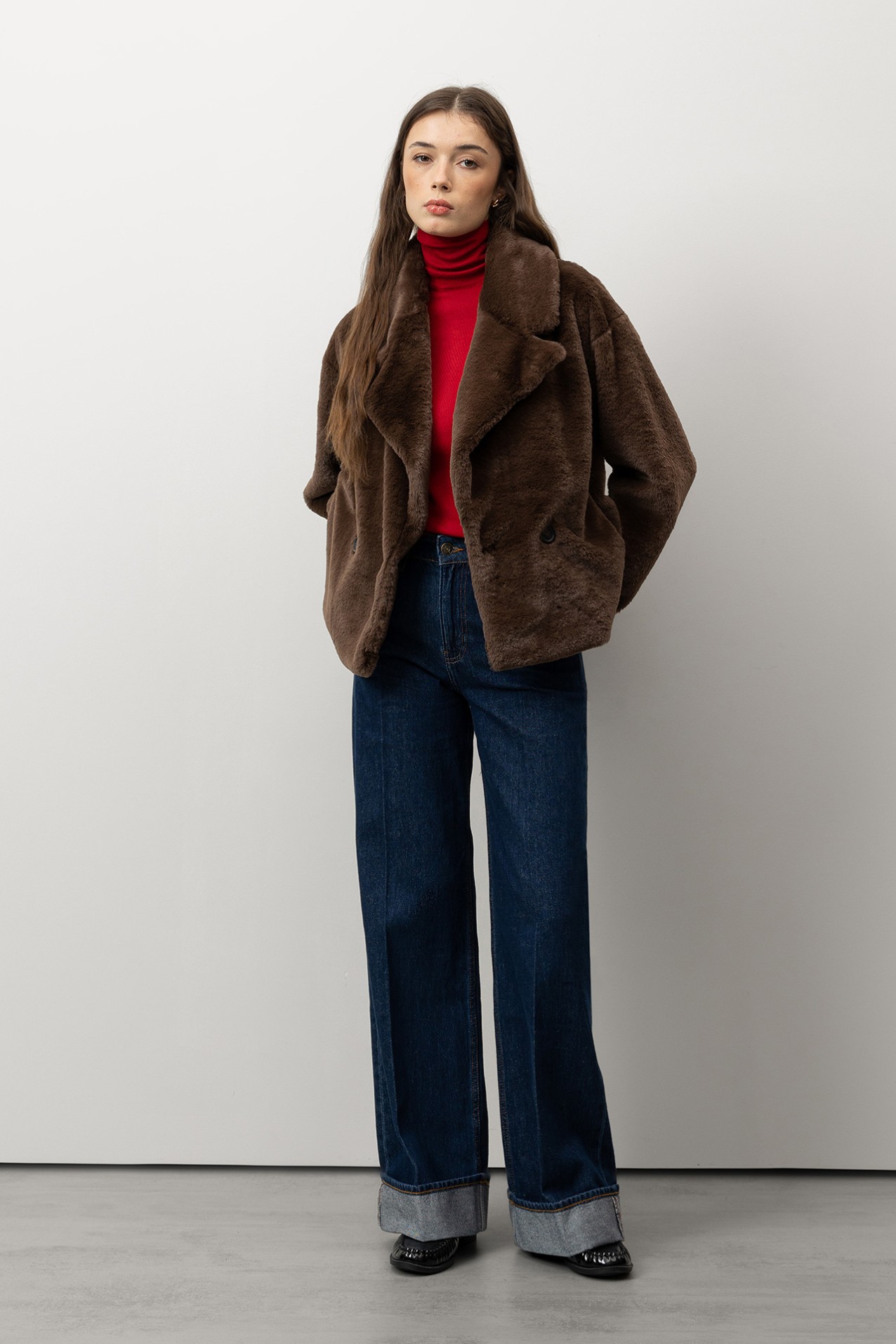 Brown Relaxed Short Coat