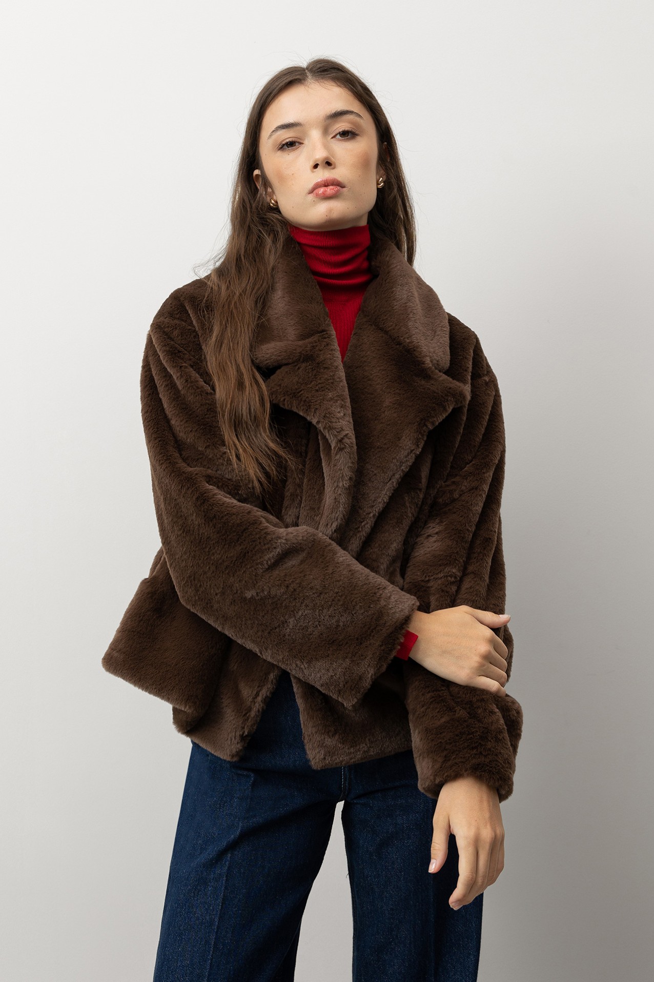 Brown Relaxed Short Coat