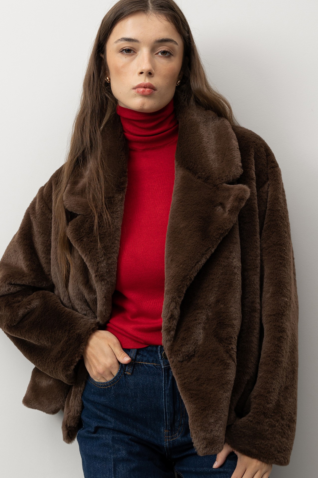 Brown Relaxed Short Coat