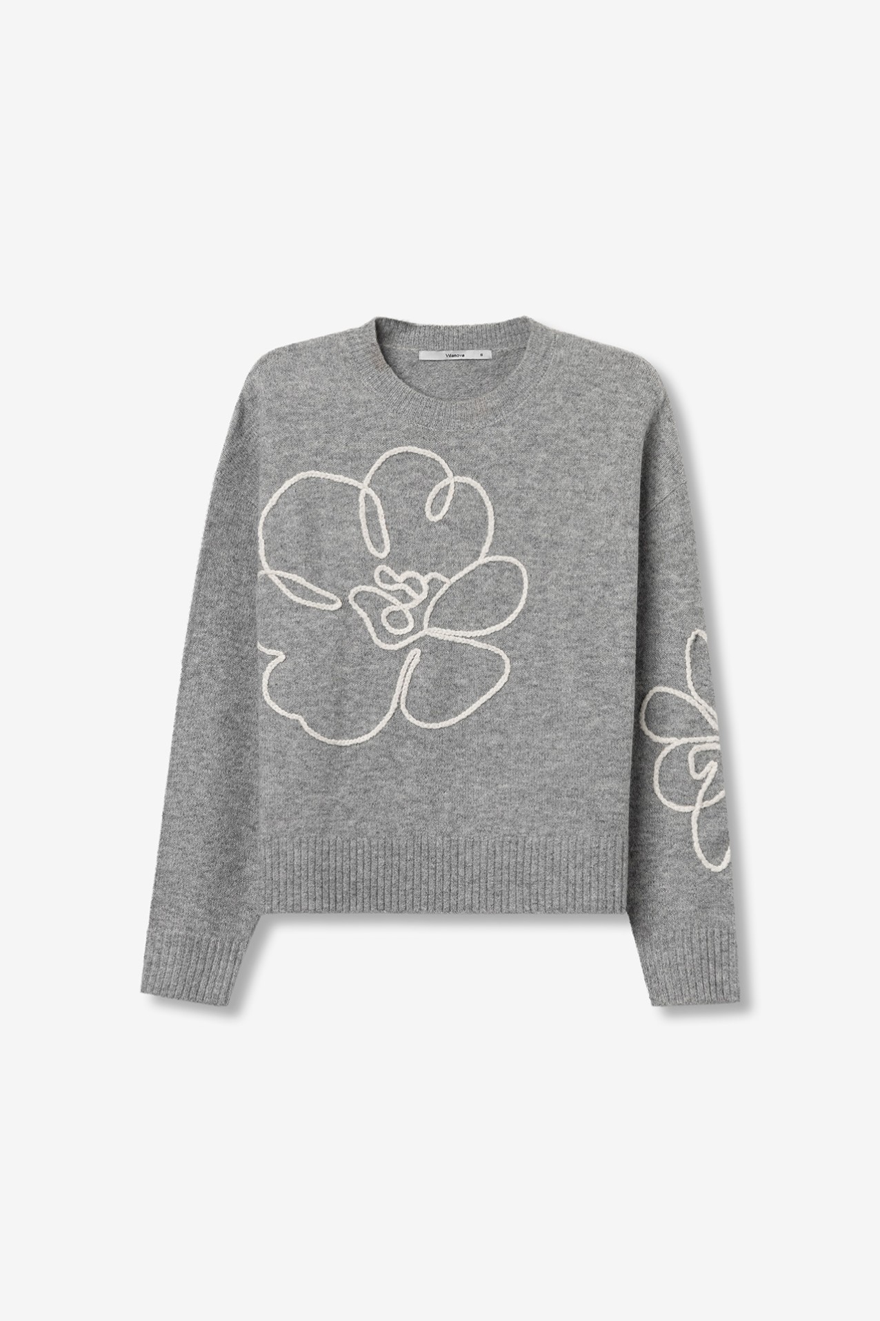 Camisola Tricotada Cinza Relaxed