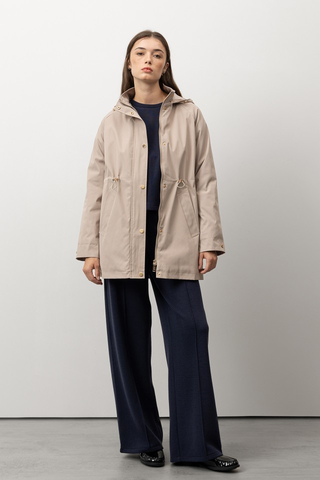 Beige Long Hooded Coat Beige Long Hooded Coat