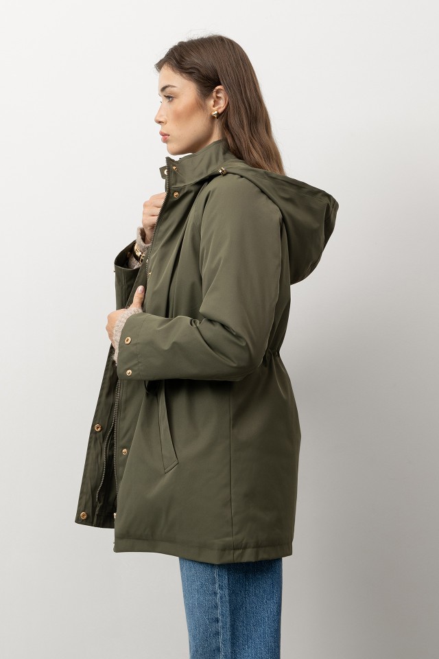 Long Green Hooded Coat Long Green Hooded Coat