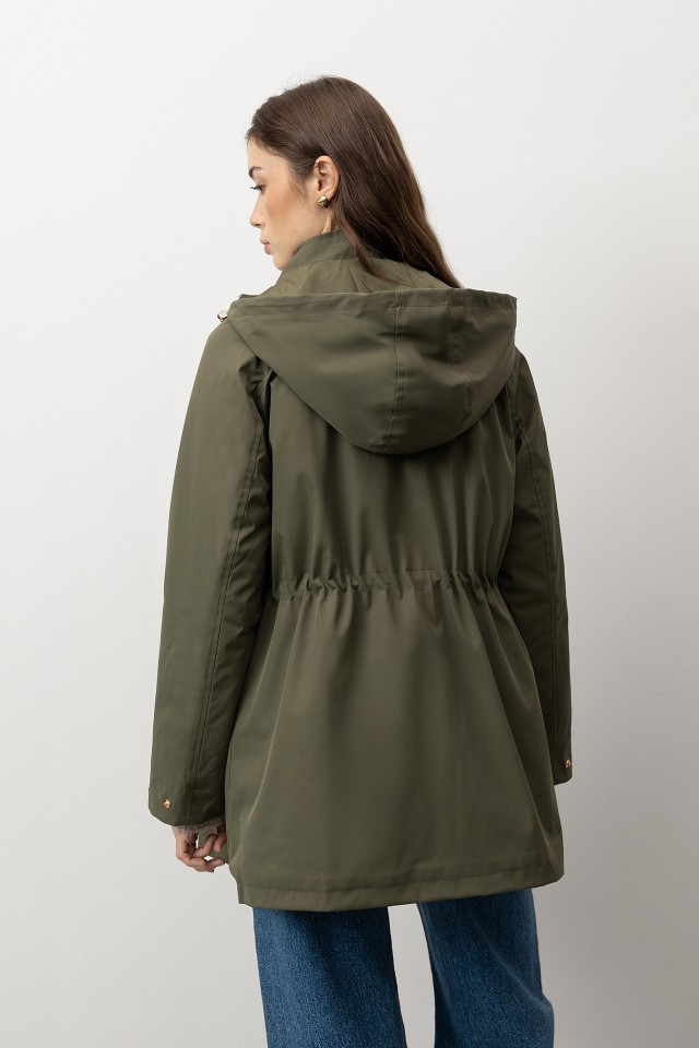 Long Green Hooded Coat Long Green Hooded Coat