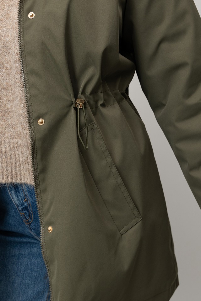 Long Green Hooded Coat Long Green Hooded Coat