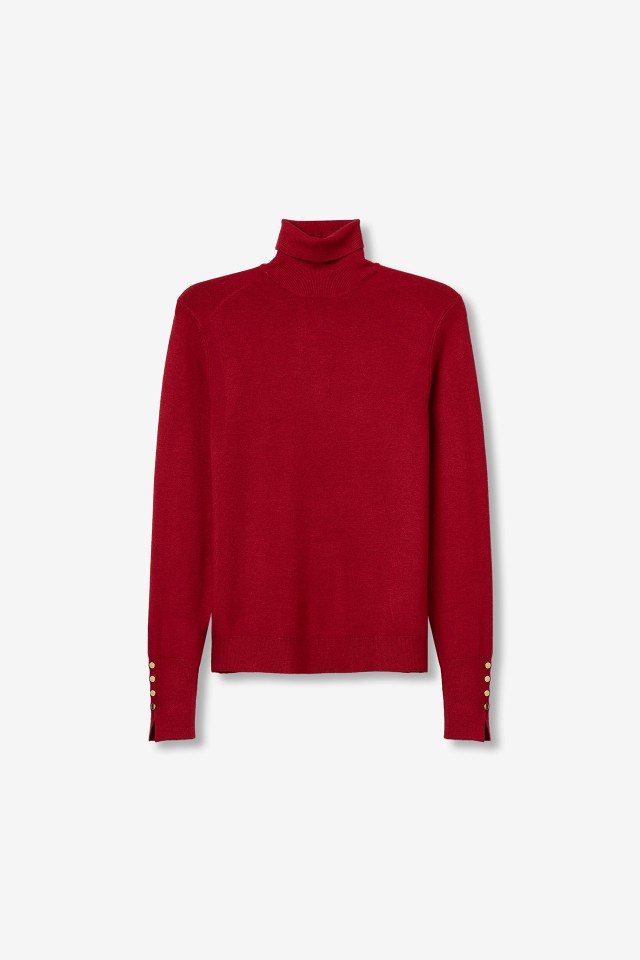 Camisola Slim Vermelha Tricotada Camisola Slim Vermelha Tricotada