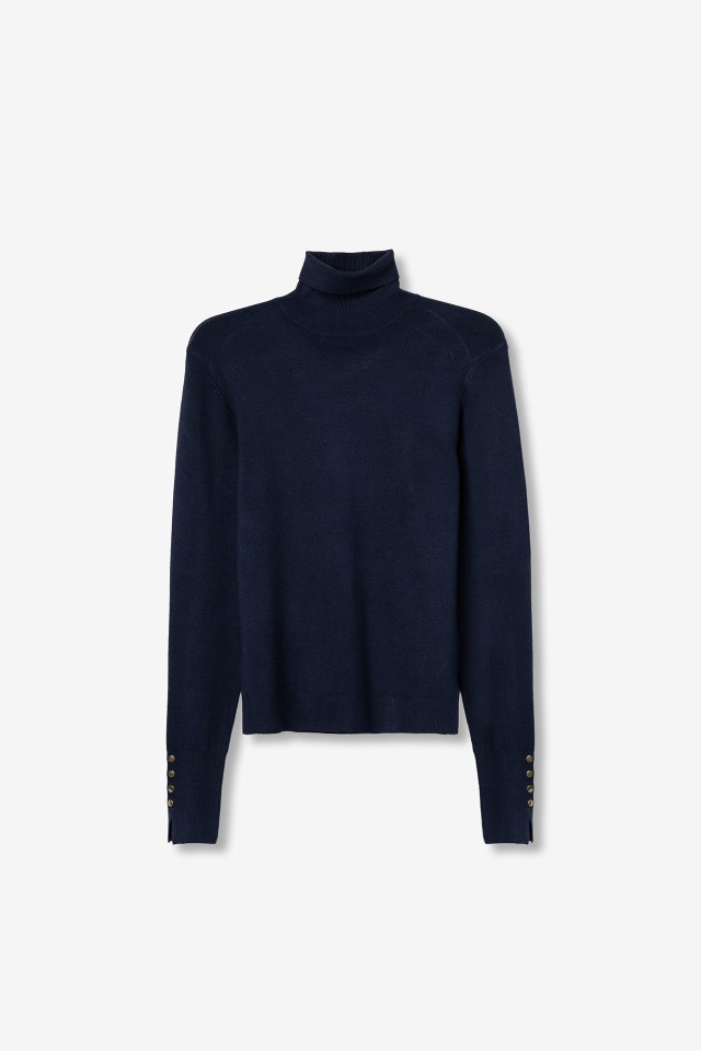 Slim Dark Blue Knit Sweater Slim Dark Blue Knit Sweater