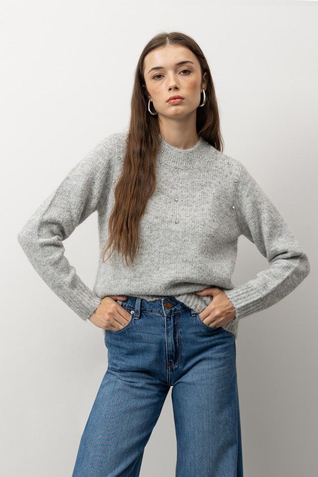 Camisola Tricotada Relaxed Cinza