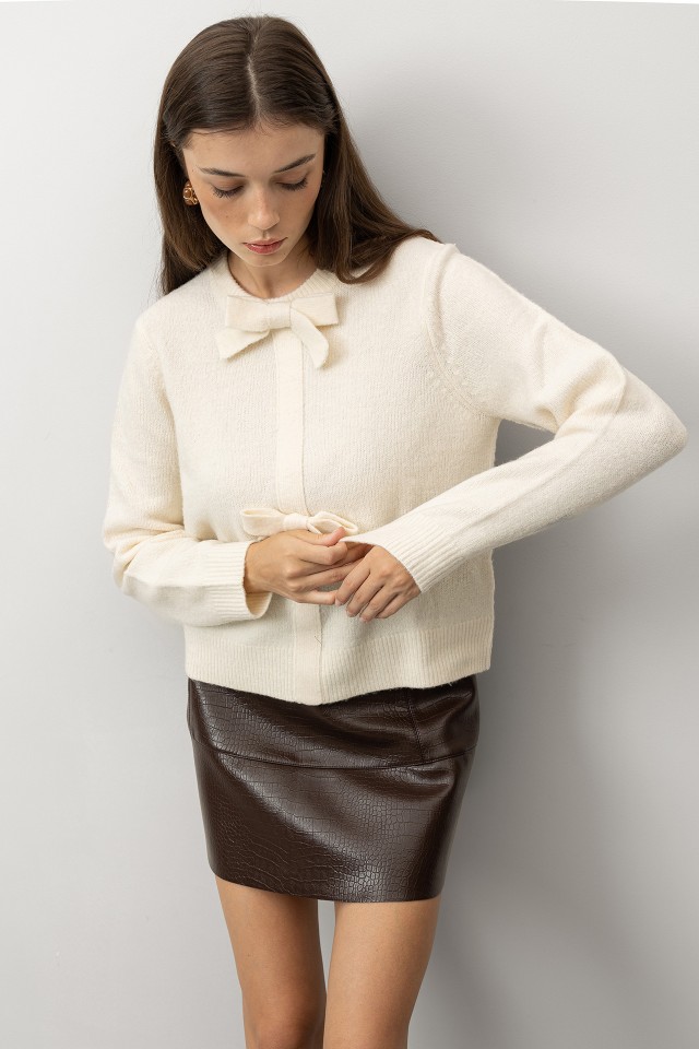 Camisola Tricotada com Laços Camisola Tricotada com Laços