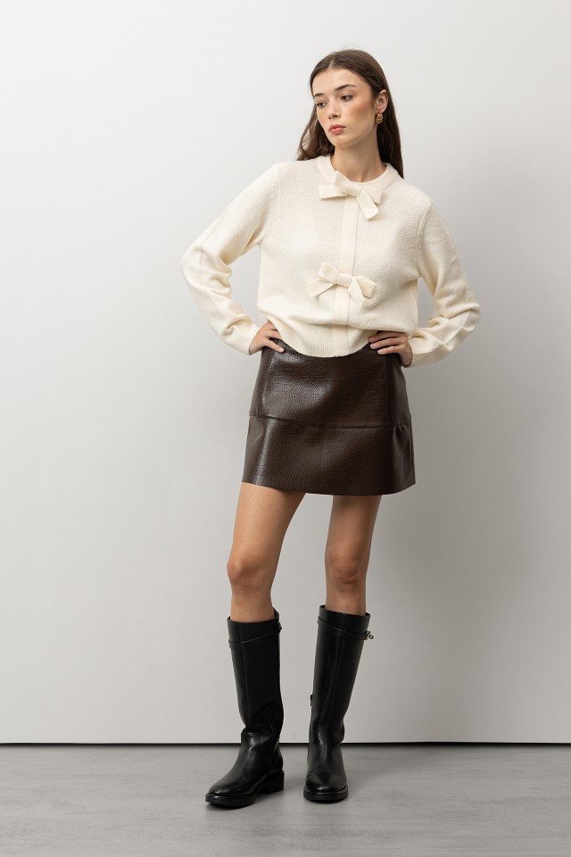 Camisola Tricotada com Laços Camisola Tricotada com Laços