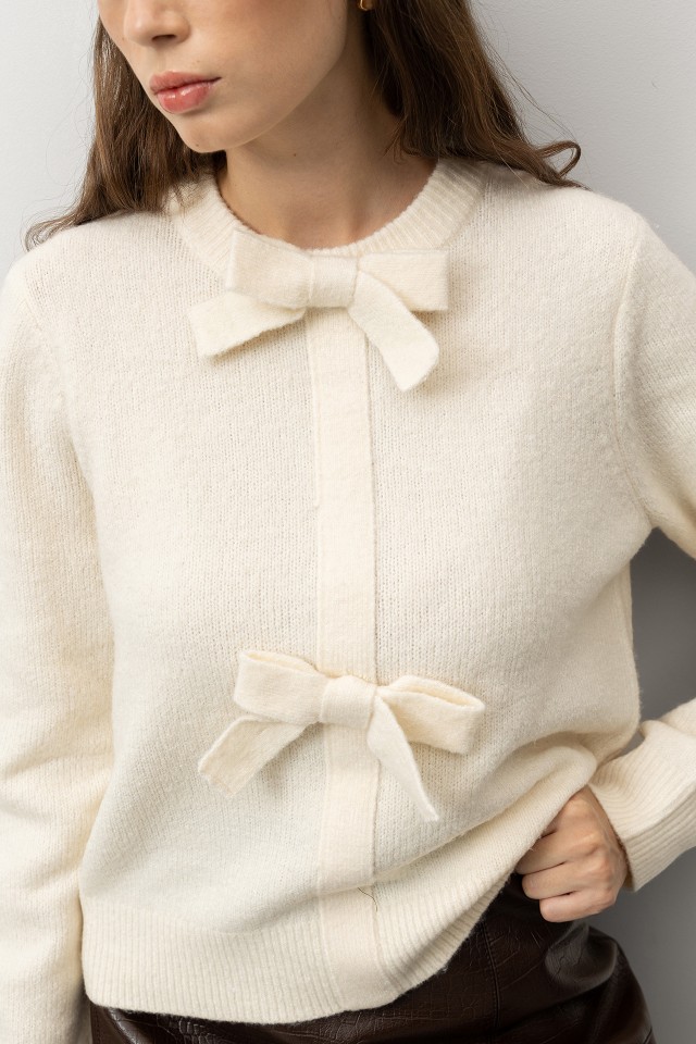 Camisola Tricotada com Laços Camisola Tricotada com Laços