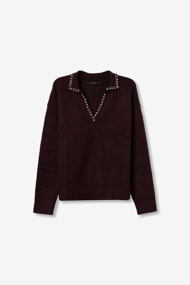 Burgundy Relaxed Knit Sweater Burgundy Relaxed Knit Sweater