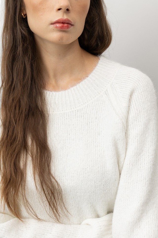 Camisola Tricotada Relaxed Bege Camisola Tricotada Relaxed Bege