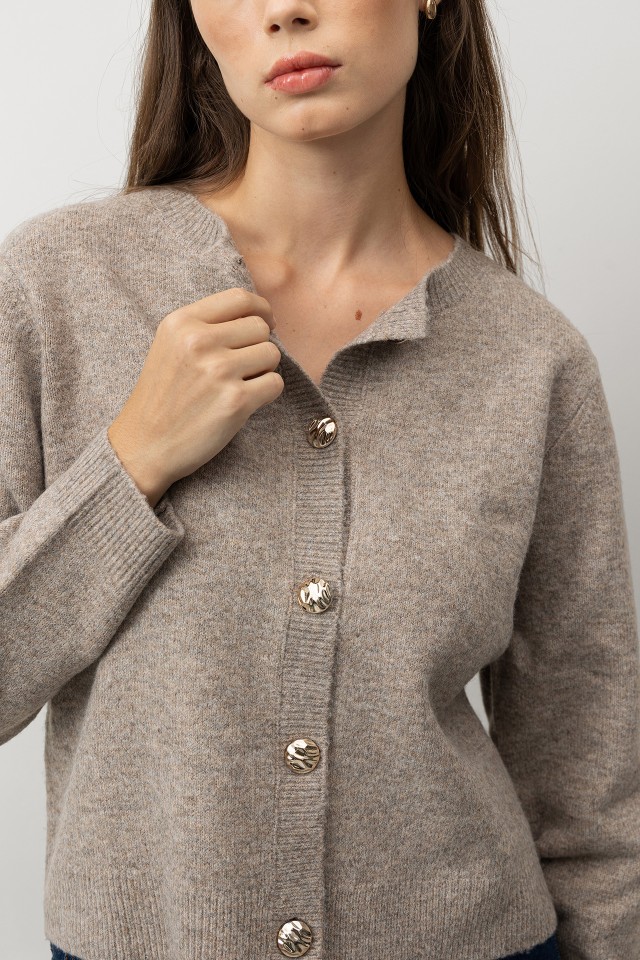 Cardigan Bege Tricotado Cardigan Bege Tricotado