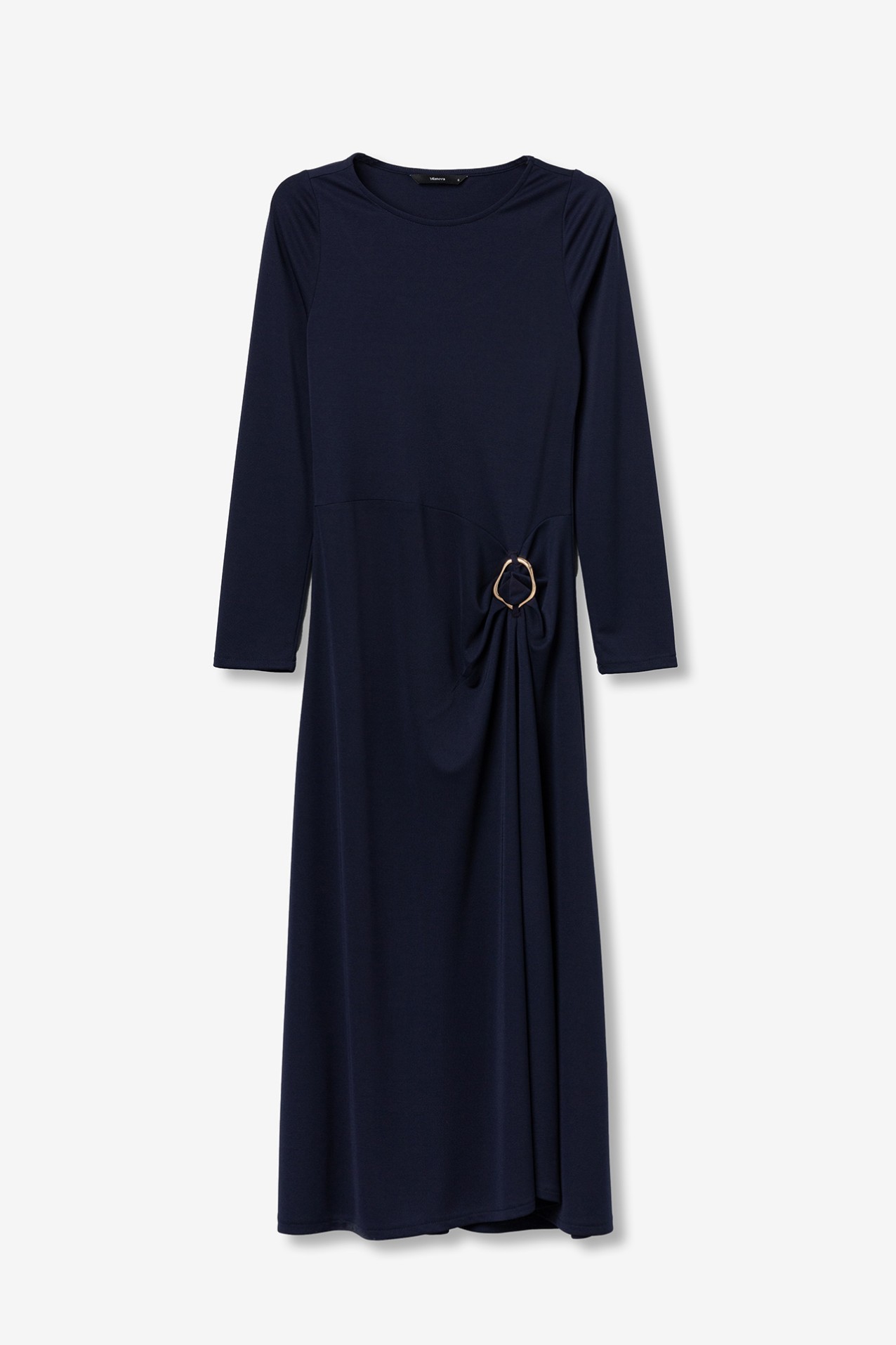 Vestido azul con fenda