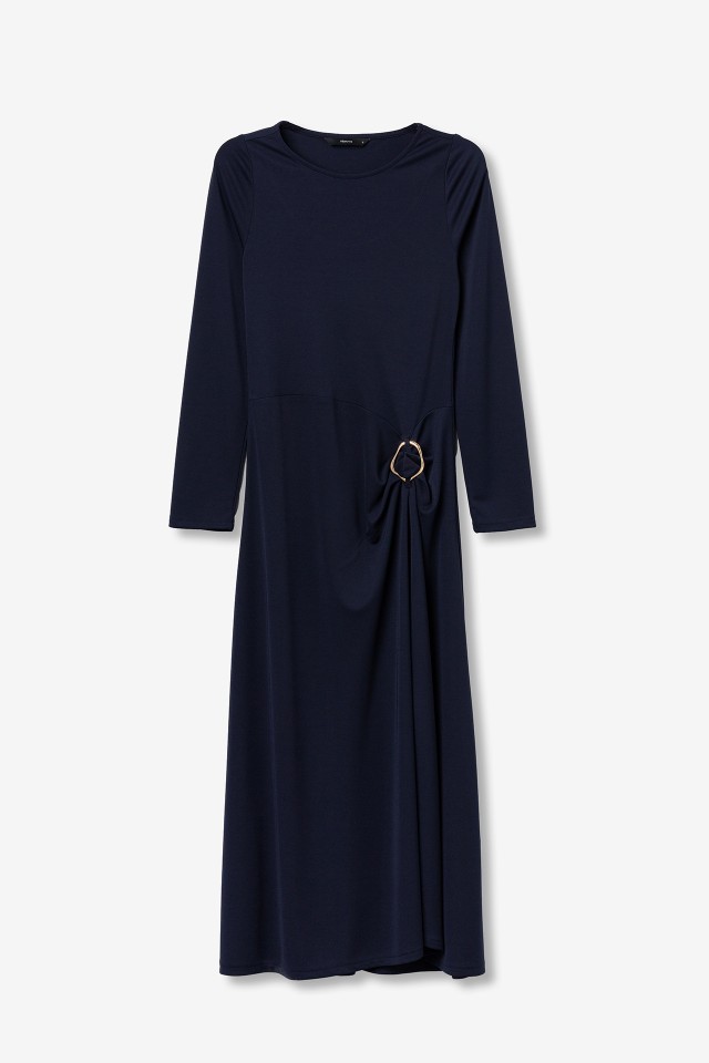 Vestido azul con fenda Vestido azul con fenda