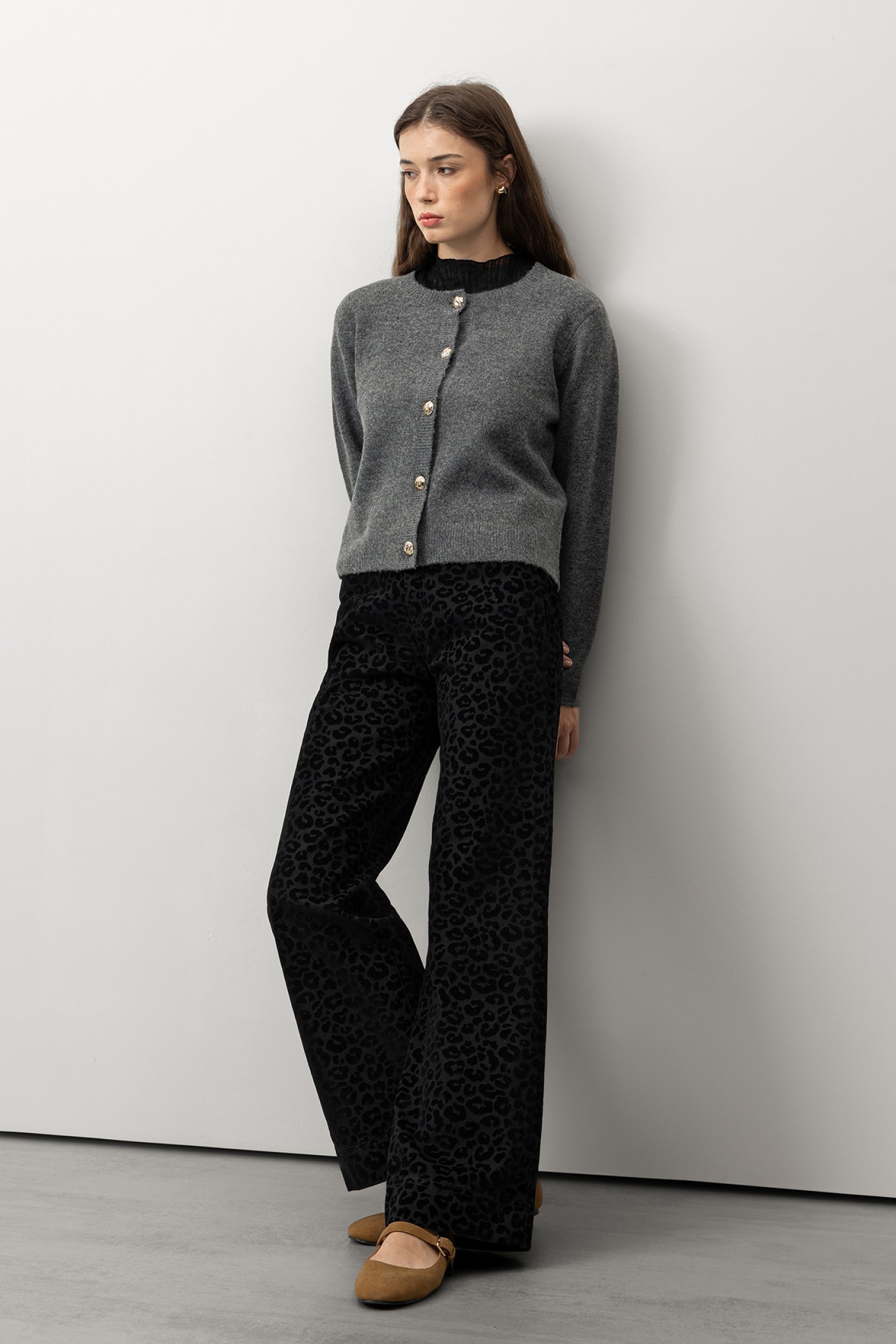 Black Animal Print Culottes