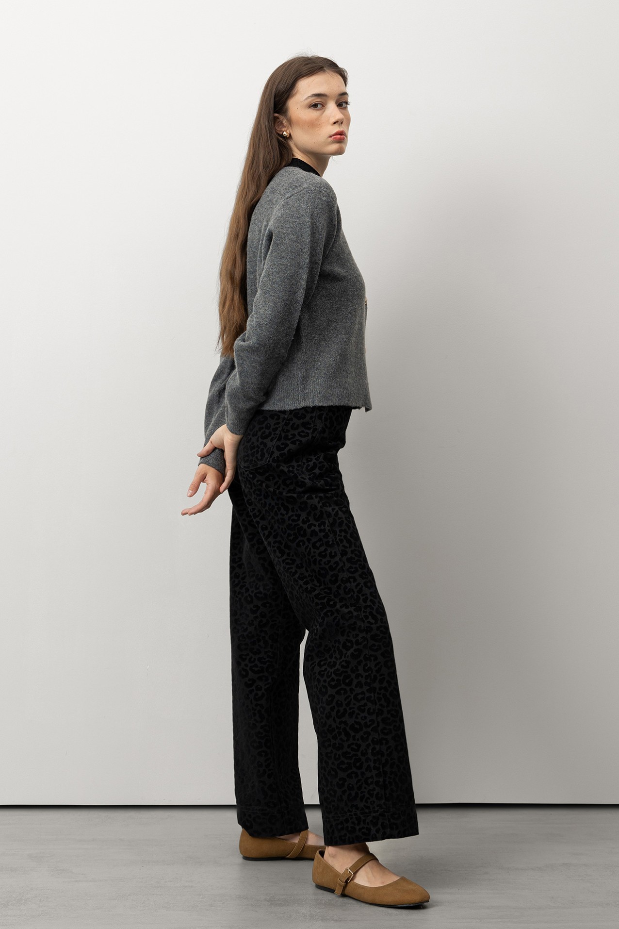 Black Animal Print Culottes