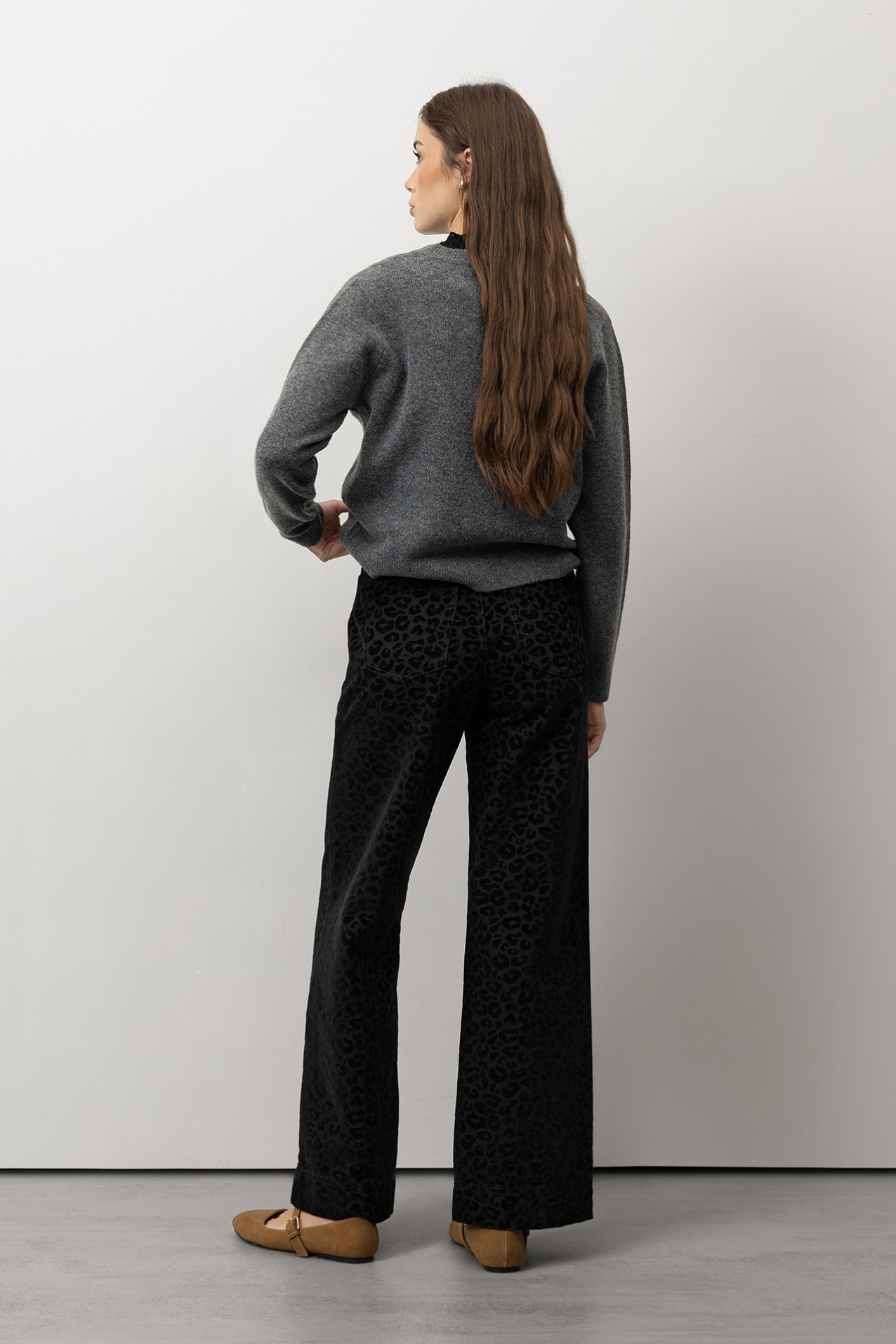 Black Animal Print Culottes