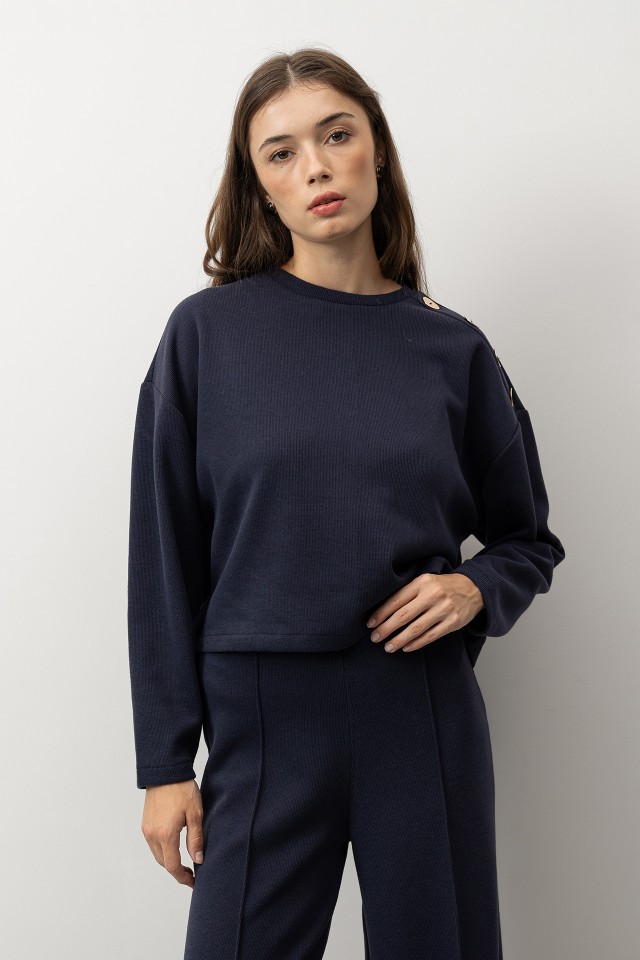 Navy Relaxed Fit Sweatshirt Navy Relaxed Fit Sweatshirt
