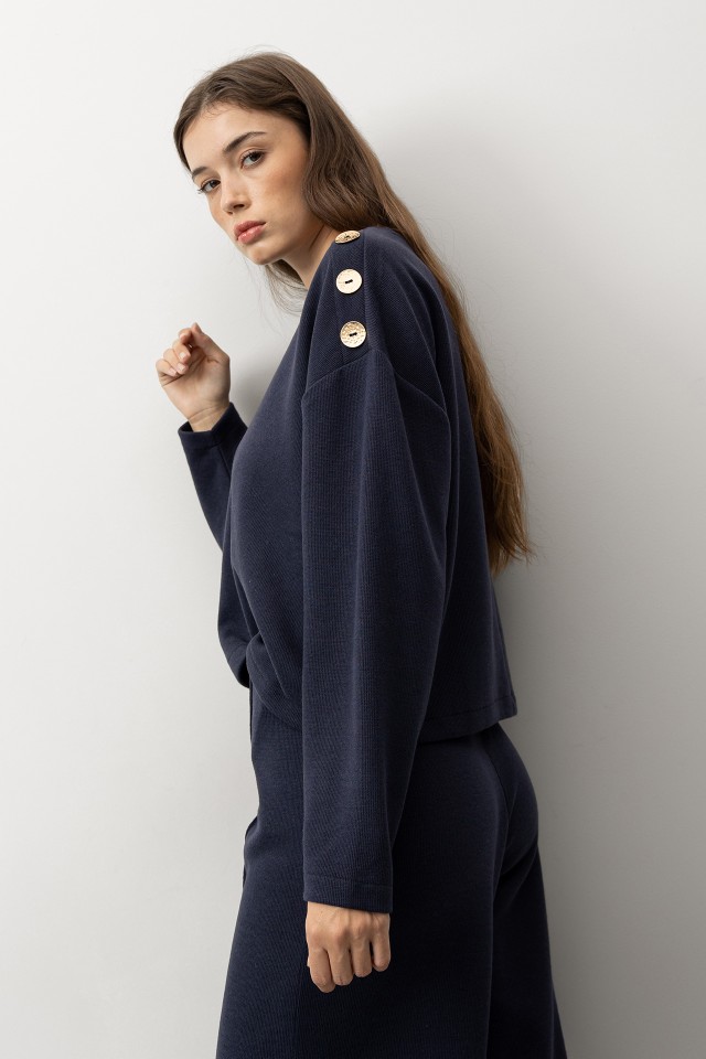 Navy Relaxed Fit Sweatshirt Navy Relaxed Fit Sweatshirt