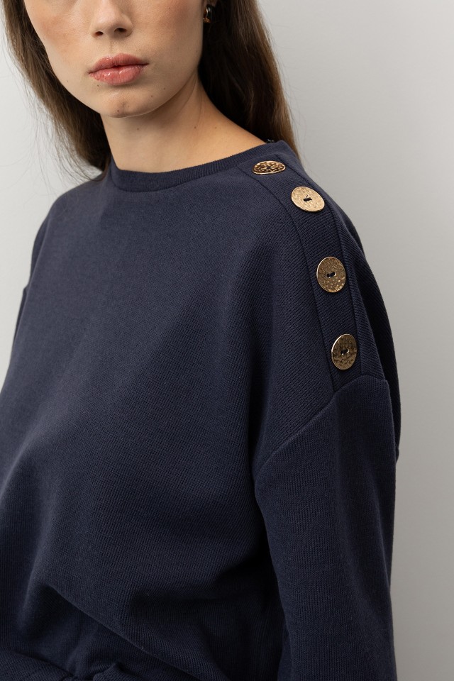 Navy Relaxed Fit Sweatshirt Navy Relaxed Fit Sweatshirt