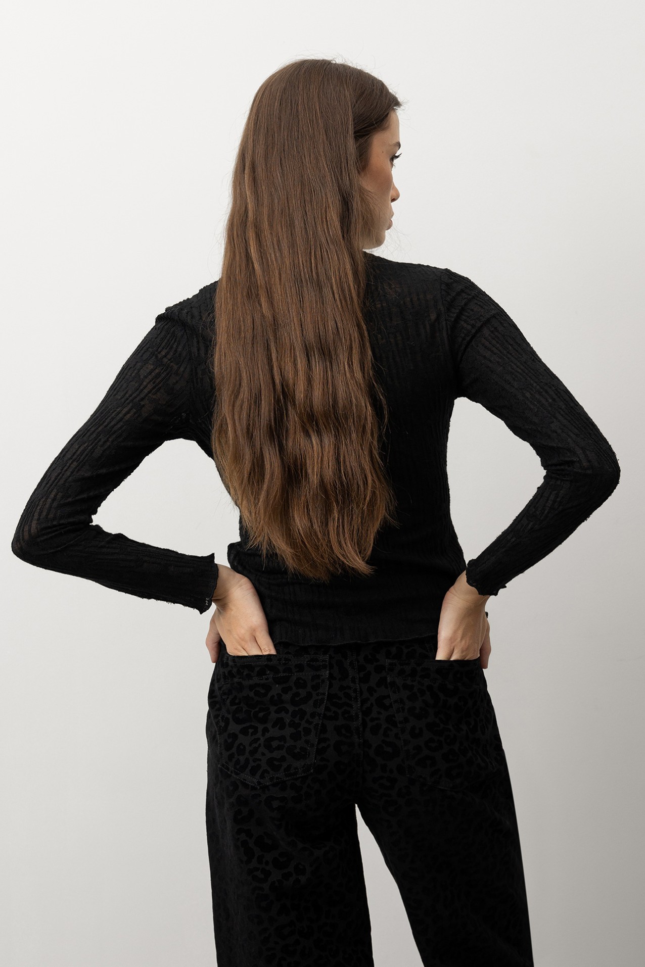 Camiseta Bordada De Manga Larga