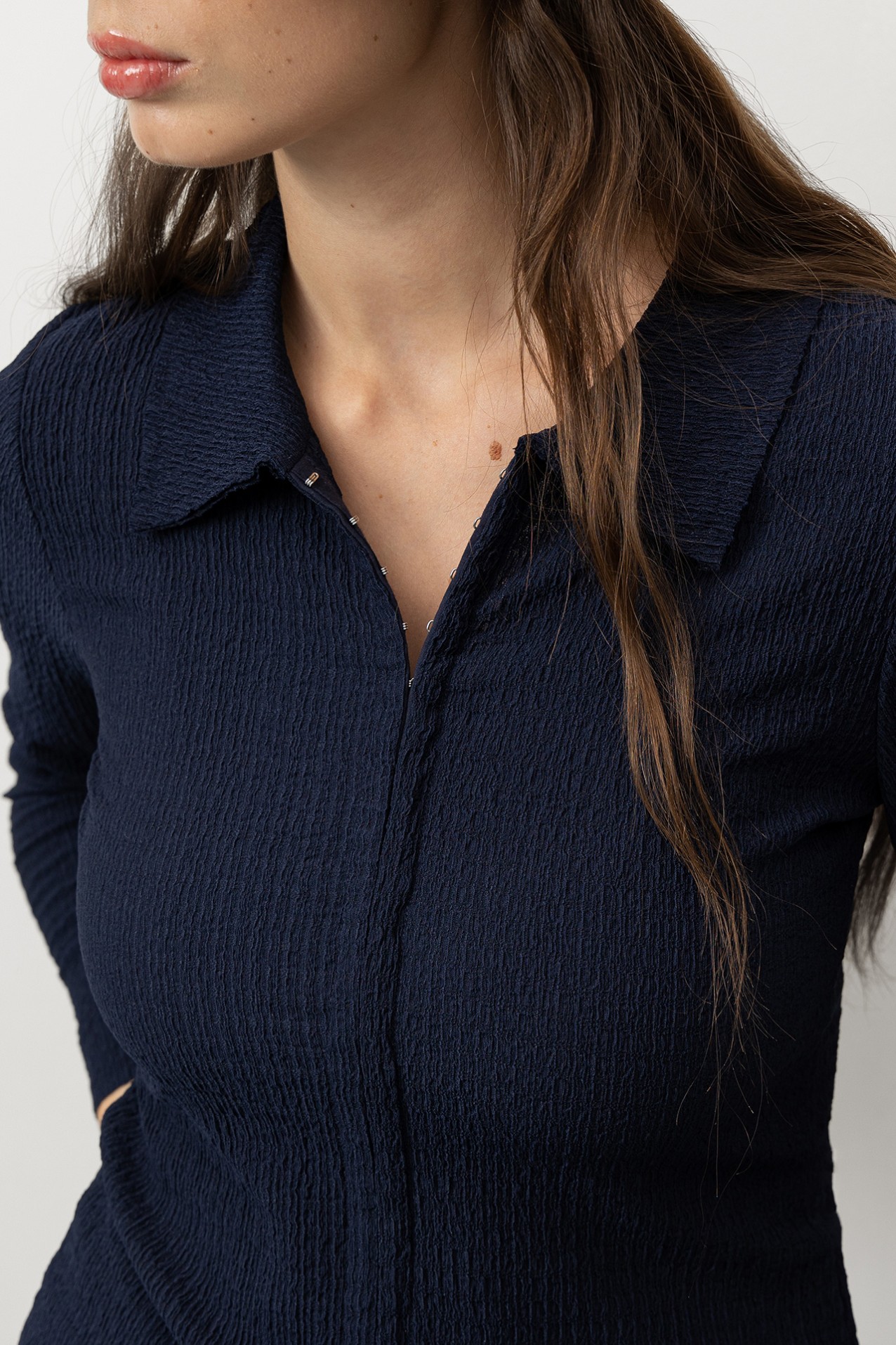 Textured Slim Fit Blouse