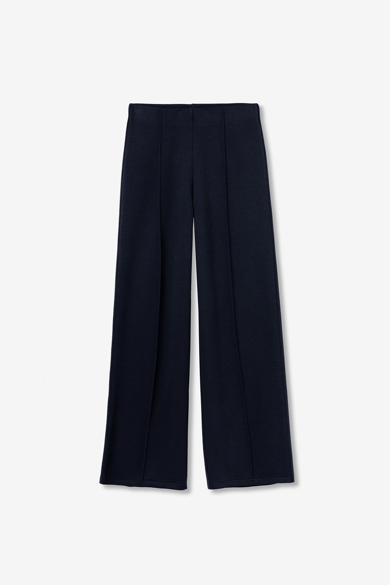 Dark Blue Wide-Leg Trousers