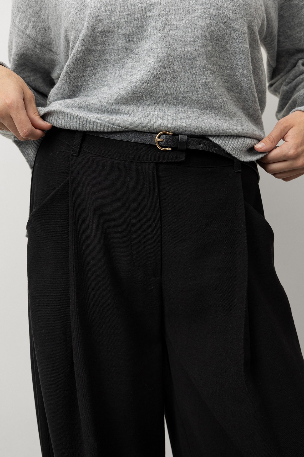 Wide Leg Pants With Belt