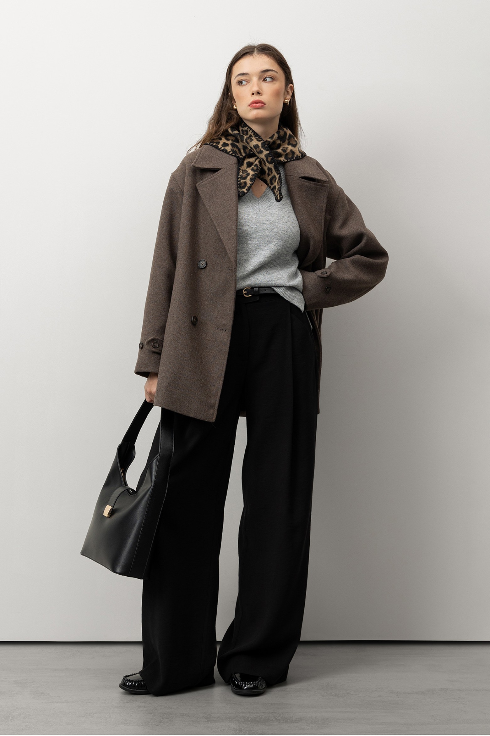 Calça Wide Leg Com Cinto