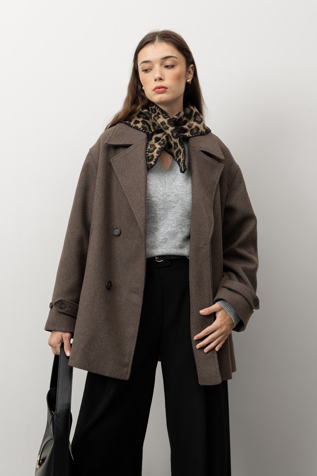 Brown Relaxed Long Coat