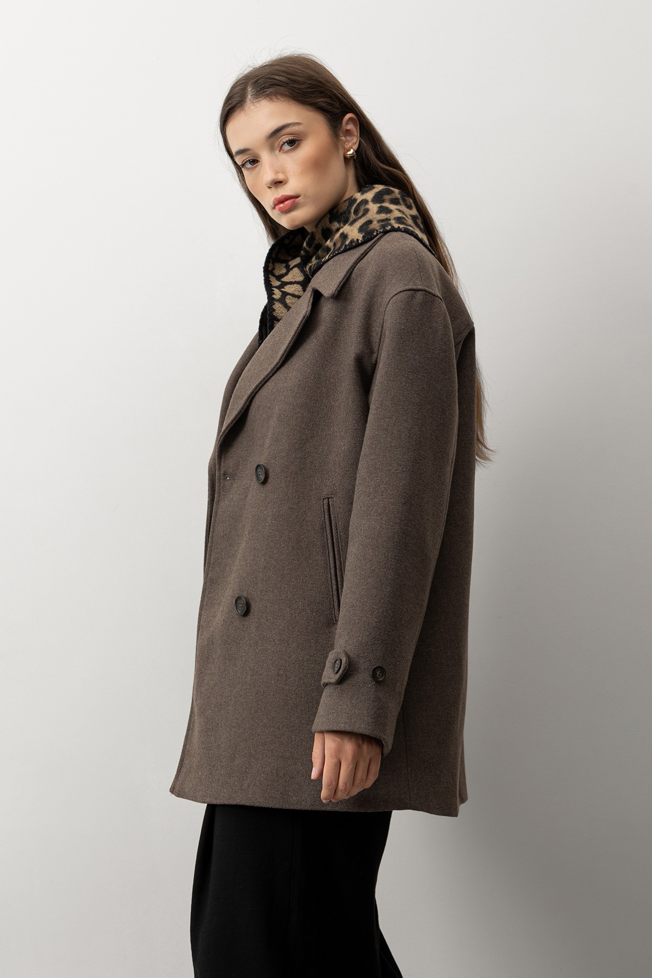 Casaco Comprido Relaxed Castanho