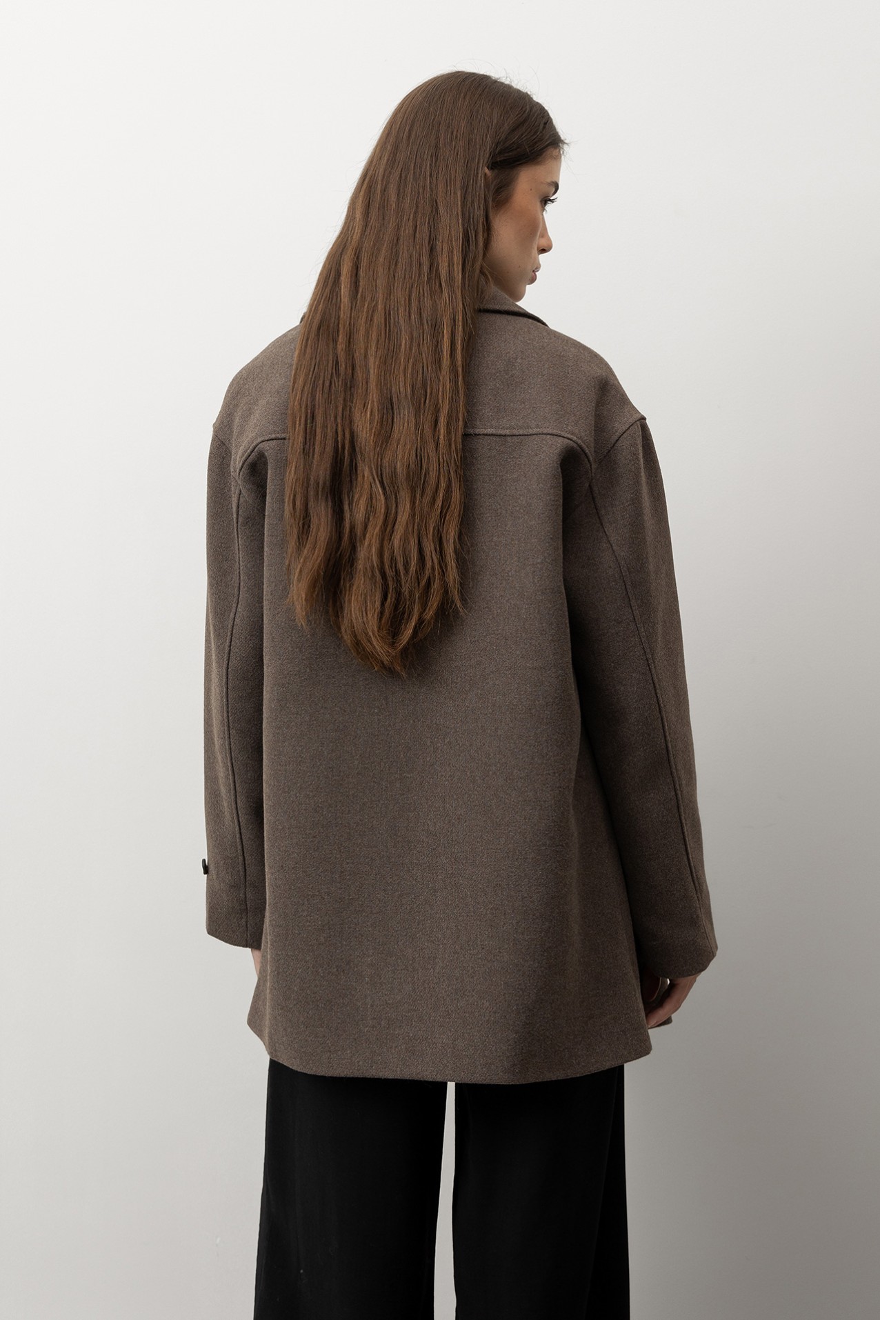 Casaco Comprido Relaxed Castanho