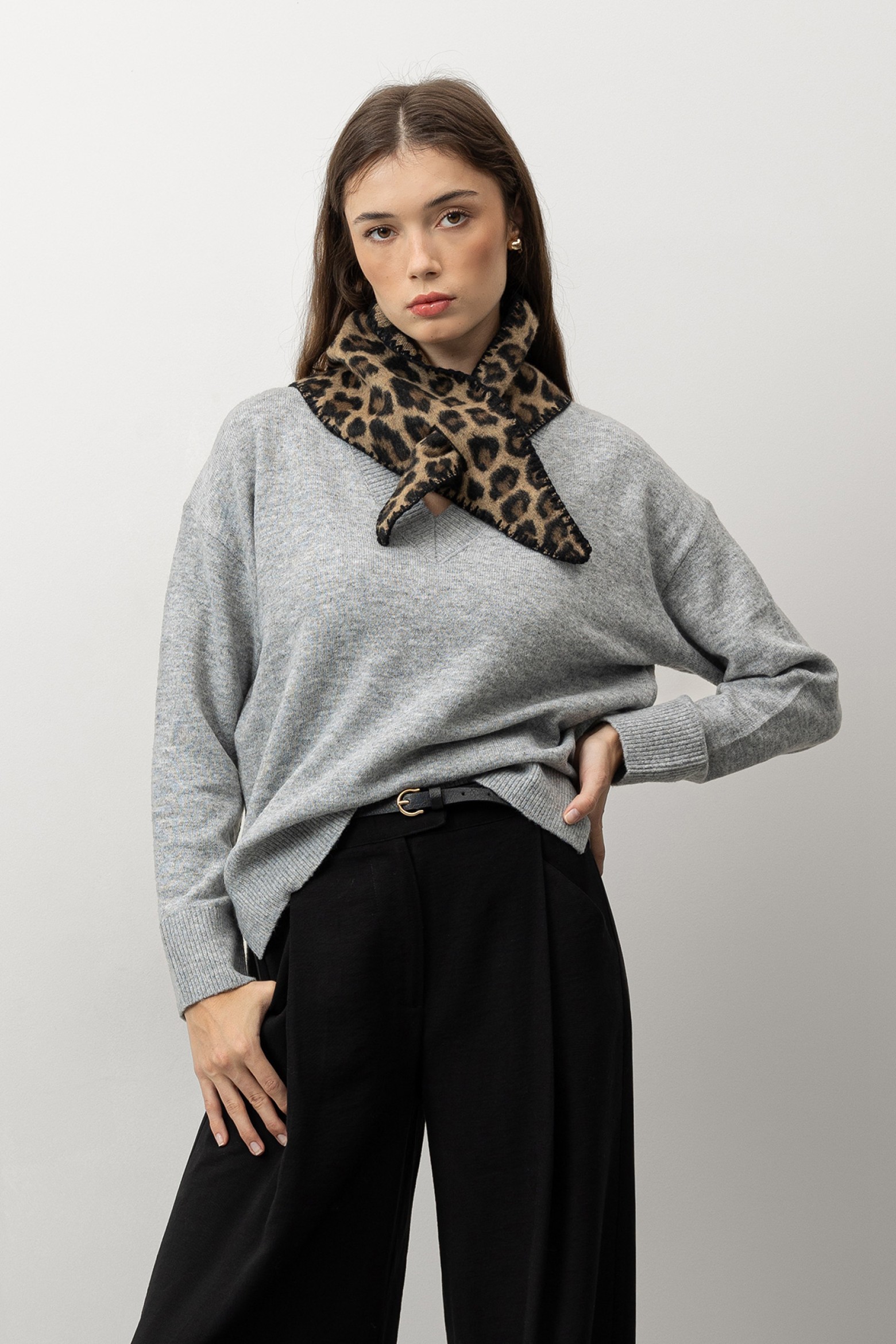 Camisola gris de punto