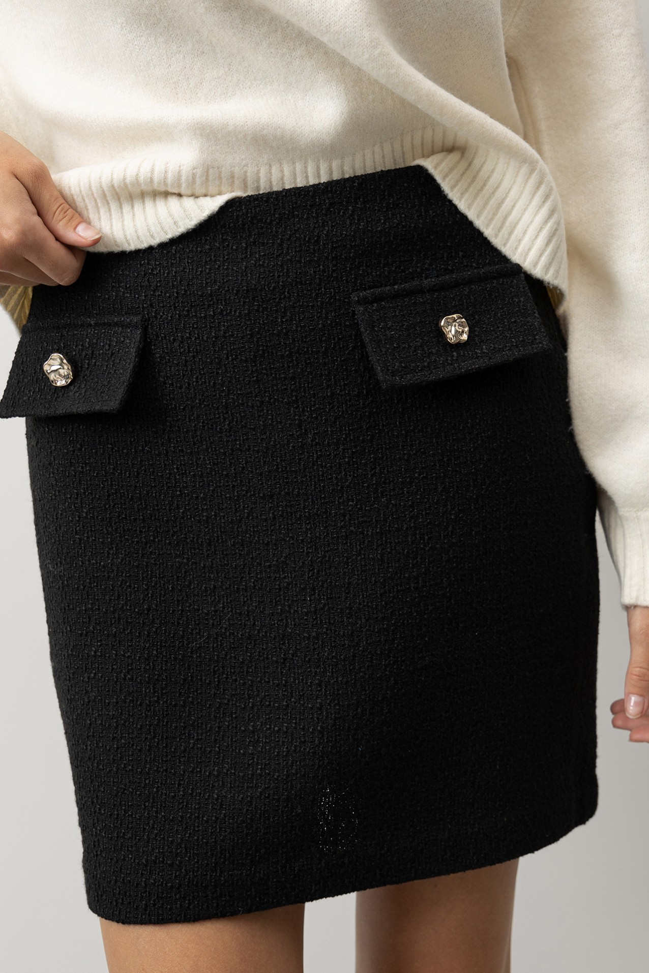 Skirt with Decorative Pockets