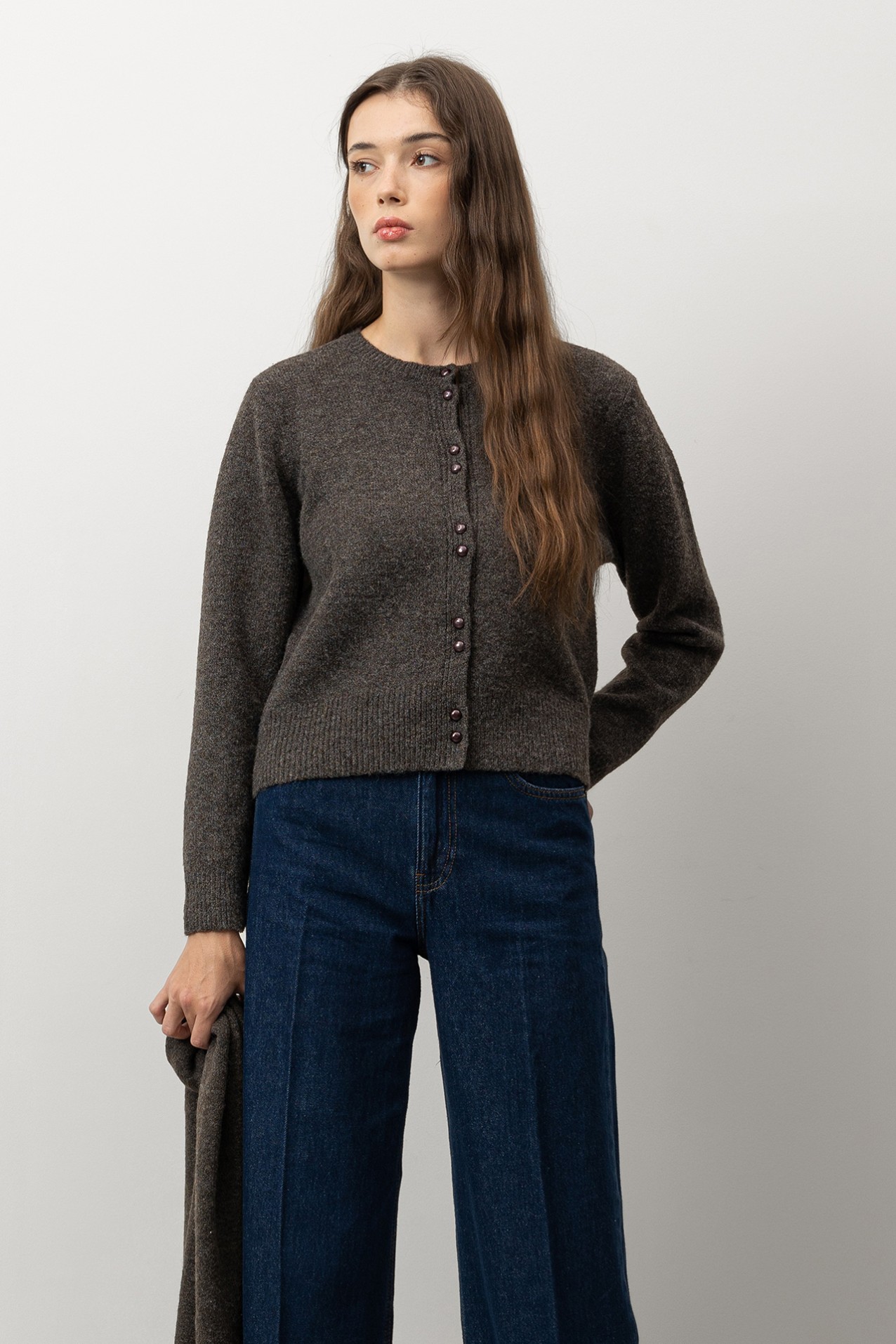 Cardigan Tricotado Castanho