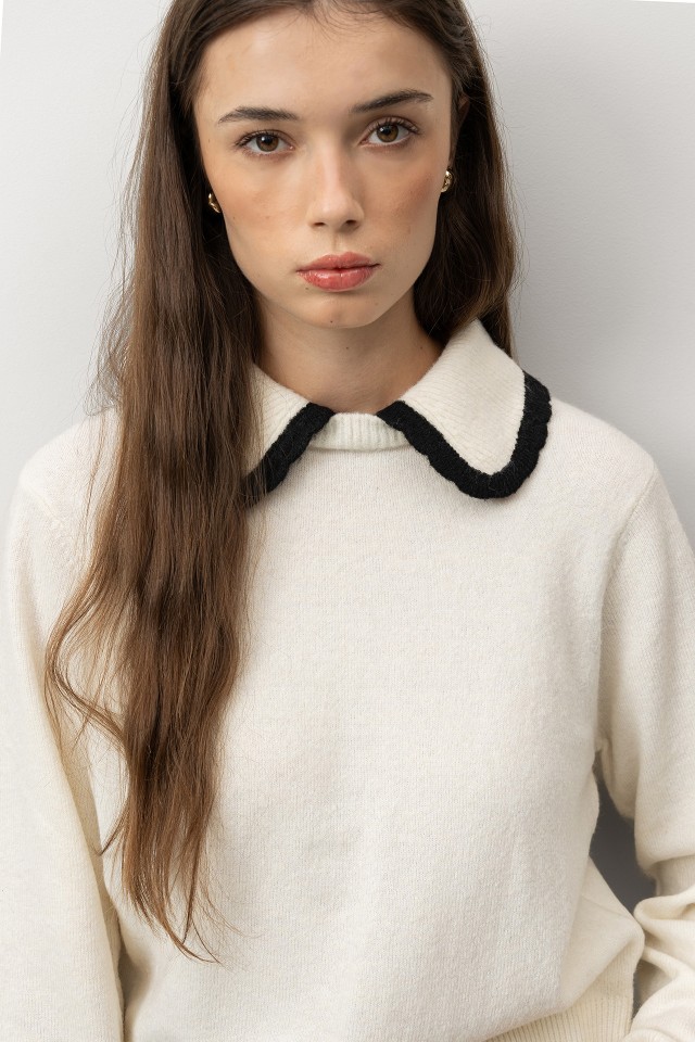 Camisola Tricotada com Gola Camisola Tricotada com Gola