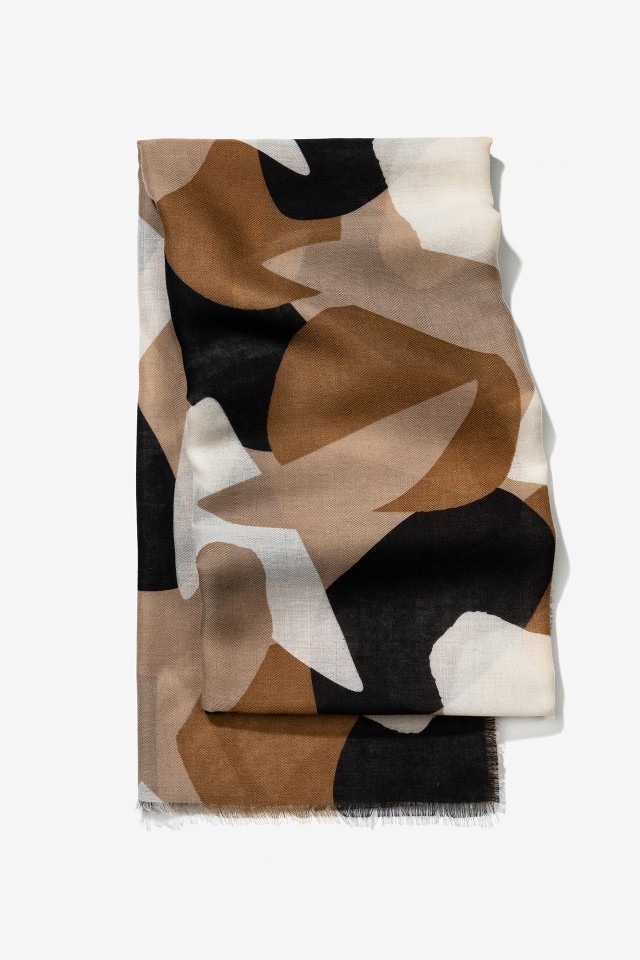 Abstract Earth-Tone Scarf