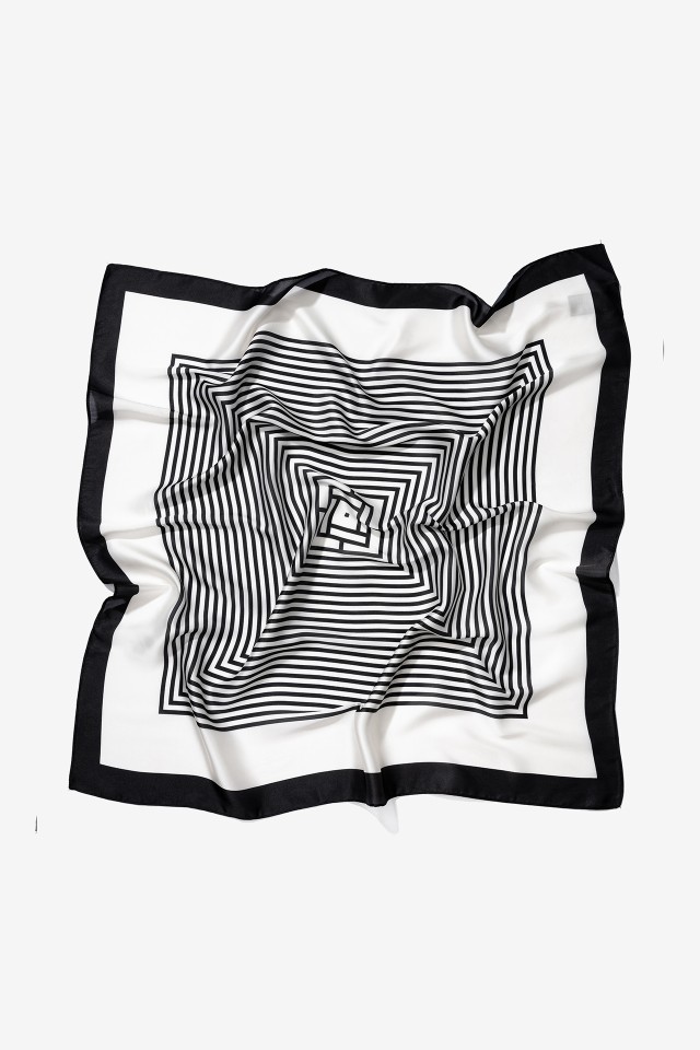 Geometric Black and White Bandana