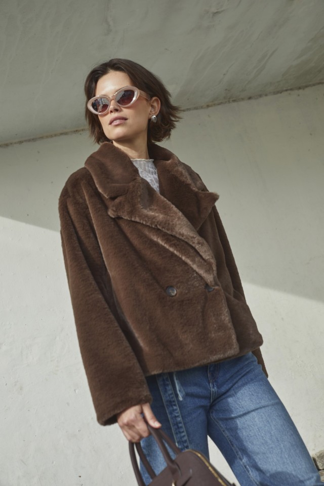 Casaco Relaxed Castanho Casaco Relaxed Castanho