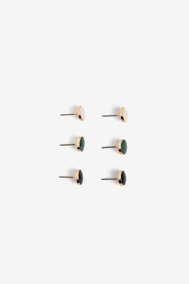Golden Stud Earrings Set