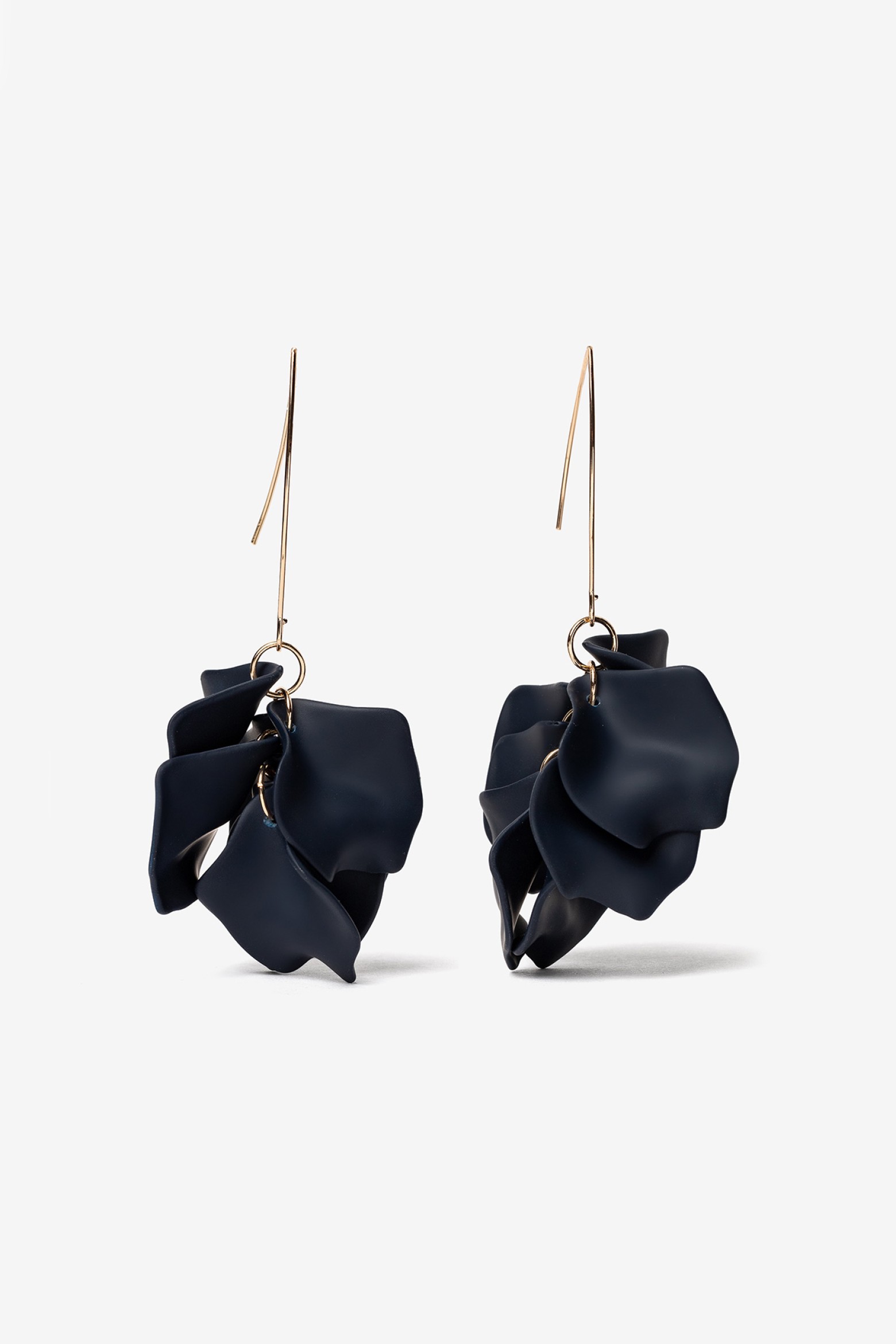 Navy Floral Drop Earrings