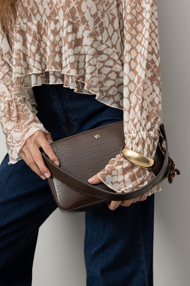 Carteira Castanha Texturizada