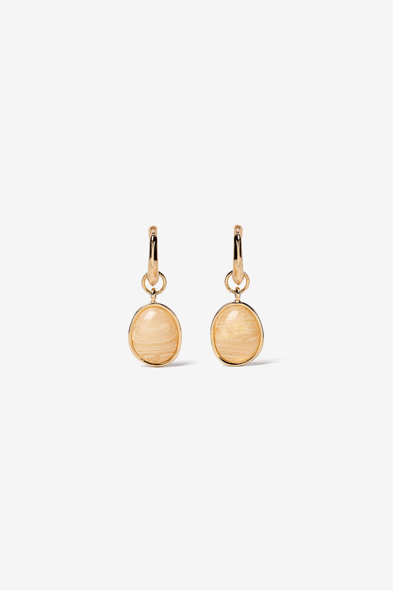 Earrings with Oval Pendants